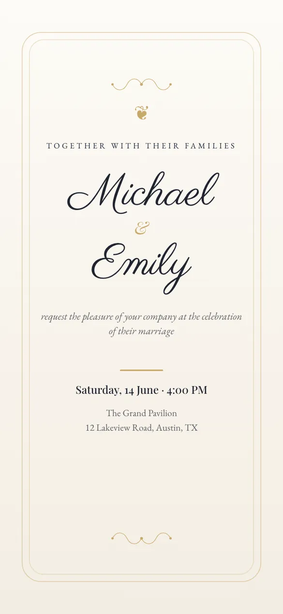 American Classic American wedding invitation design