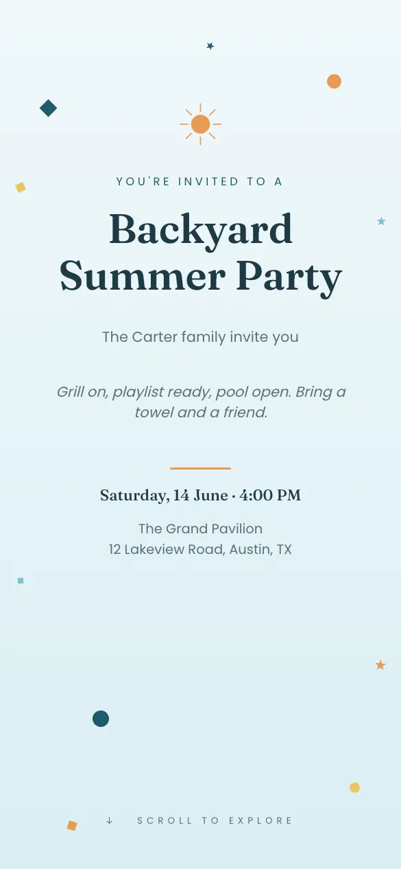 Backyard Summer Get-together invitation design