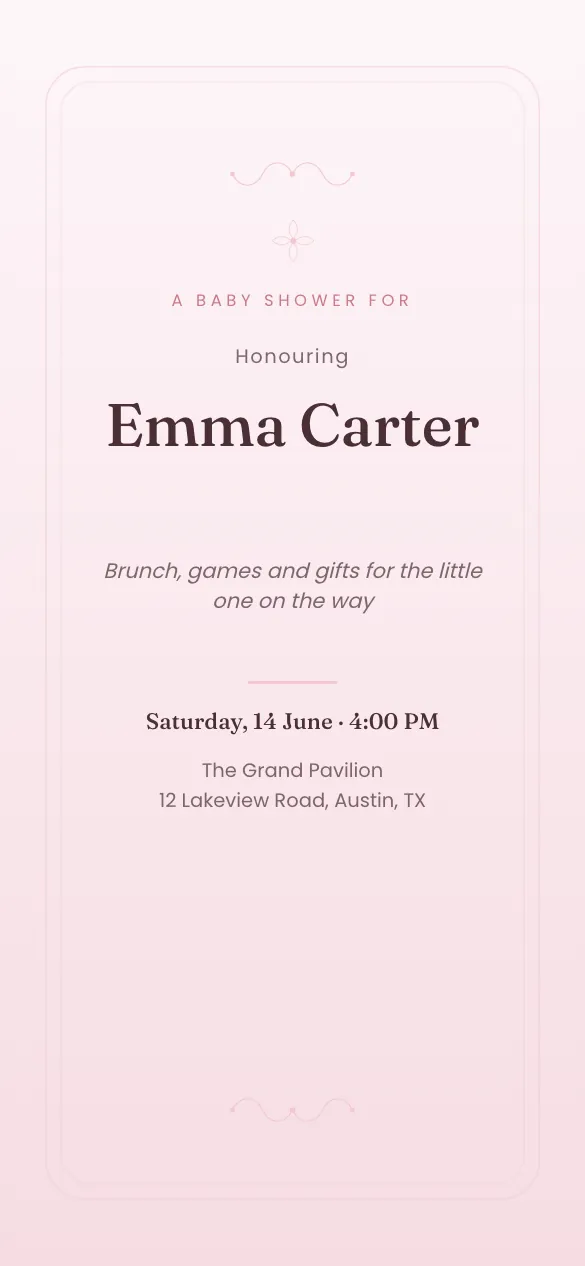Blush Shower Baby shower invitation design