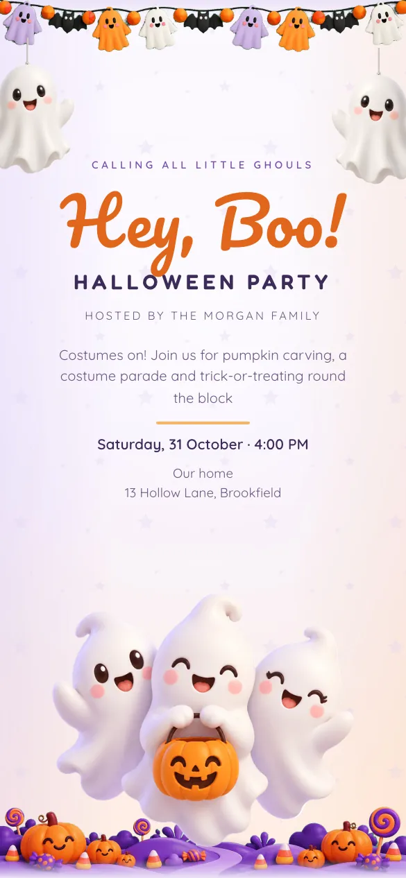 Boo Crew Halloween invitation design