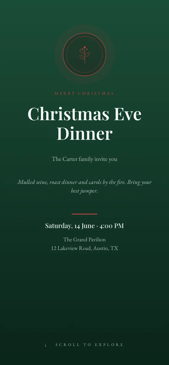 Christmas Eve Christmas invitation design