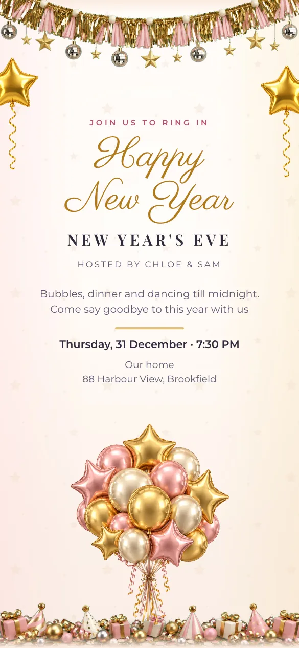Countdown New Year invitation design