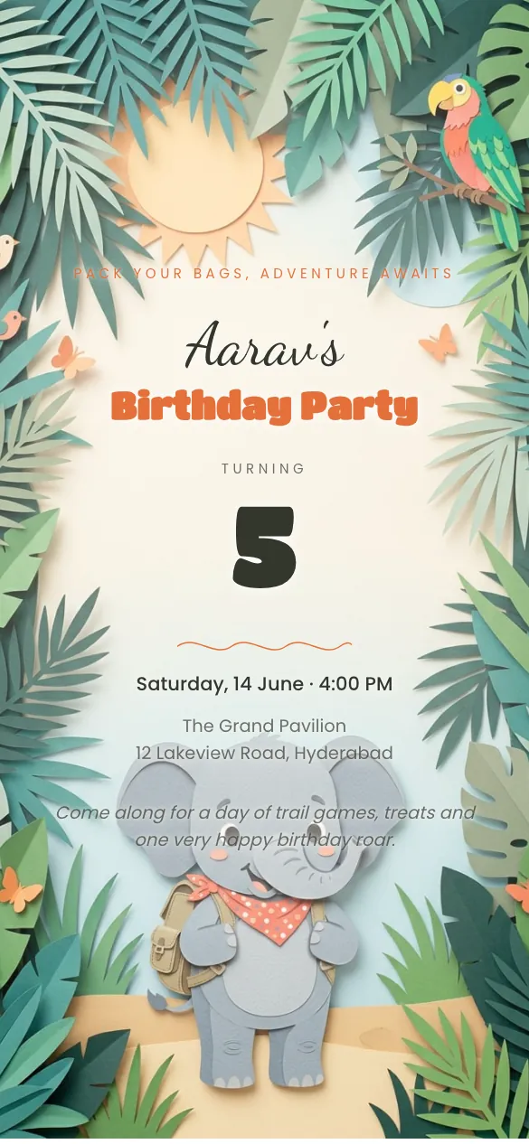 Little Trailblazers Kids' birthday invitation design