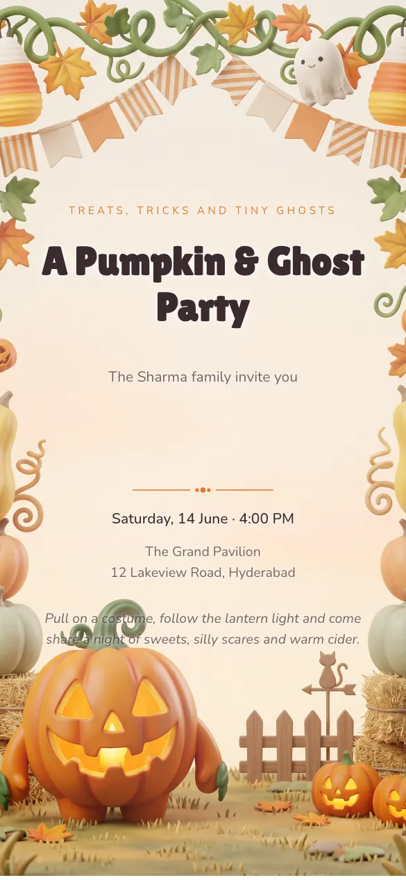 Pumpkin Hollow Halloween invitation design