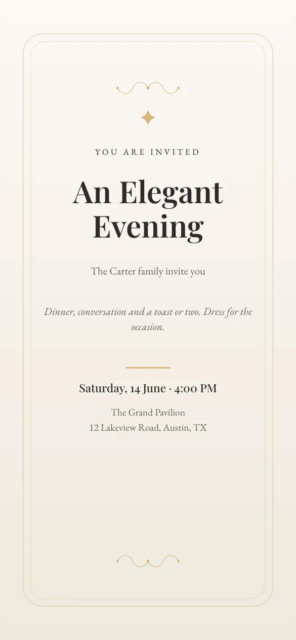 Elegant Evening Something else invitation design