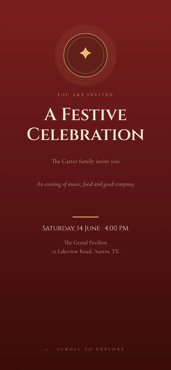 Festive Gold Something else invitation design
