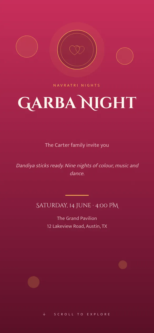 Garba Night Navratri & Garba invitation design