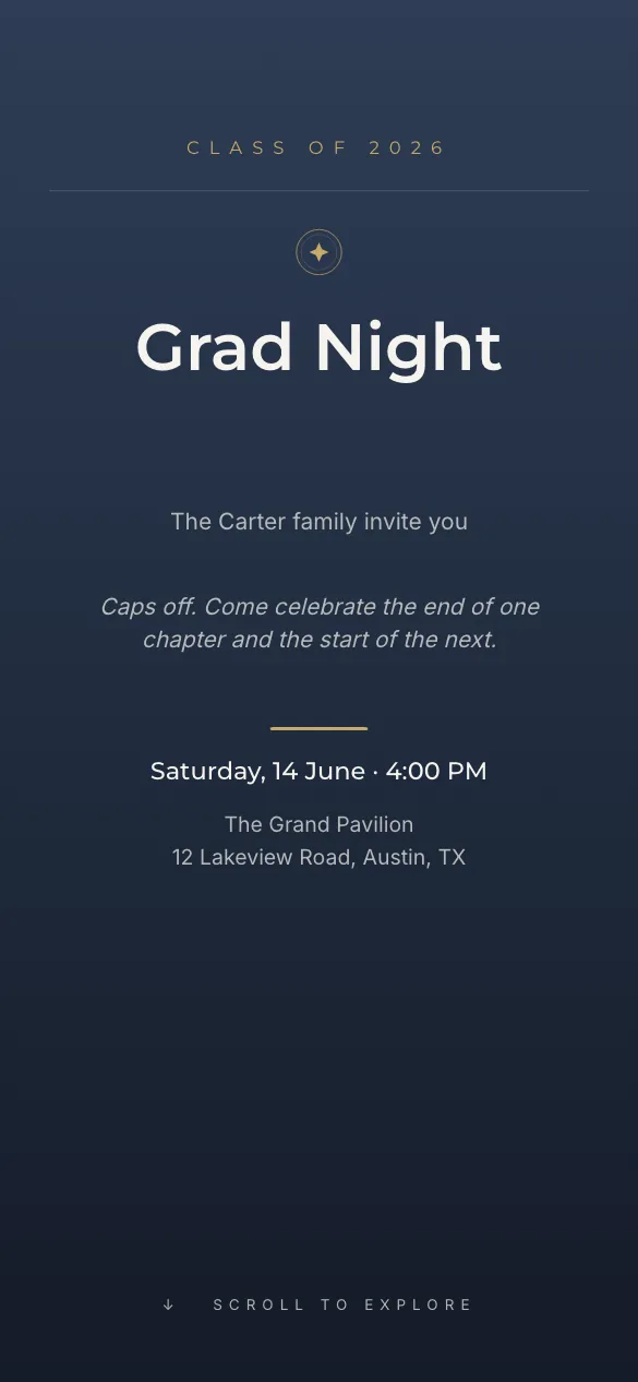 Grad Night Graduation invitation design