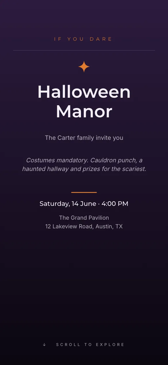 Halloween Manor Halloween invitation design