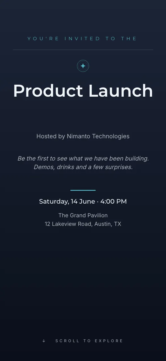 Launch Night Launch invitation design