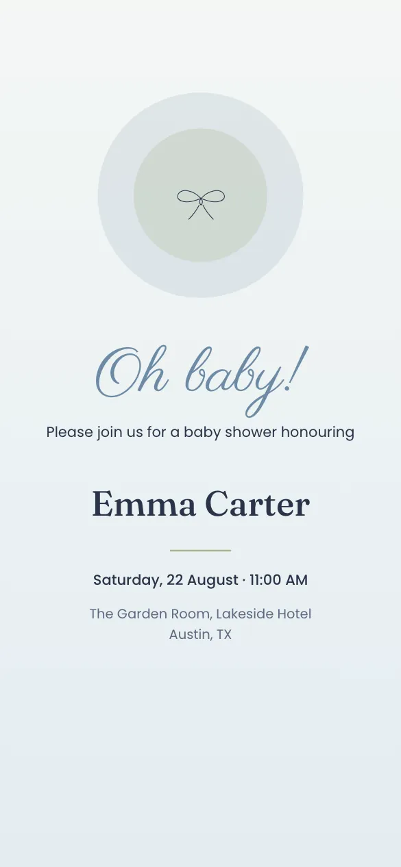 Little One Baby shower invitation design