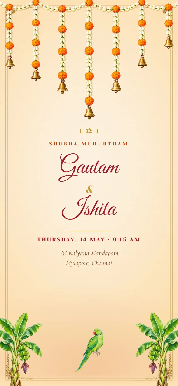 Mallige Wedding day invitation design