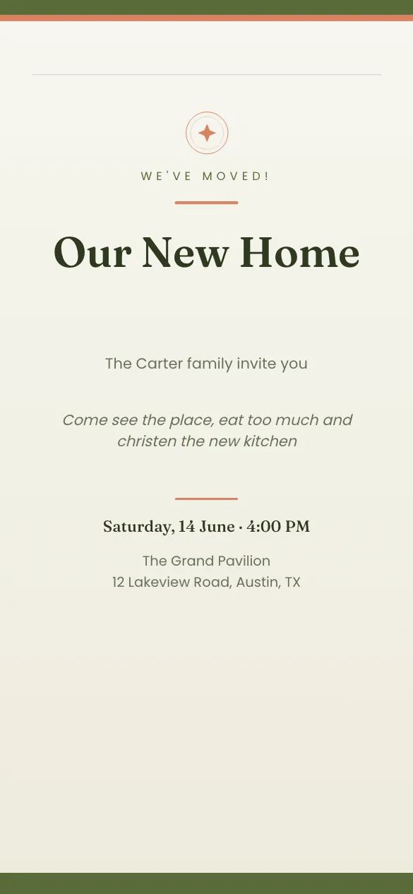 New Home Housewarming invitation design
