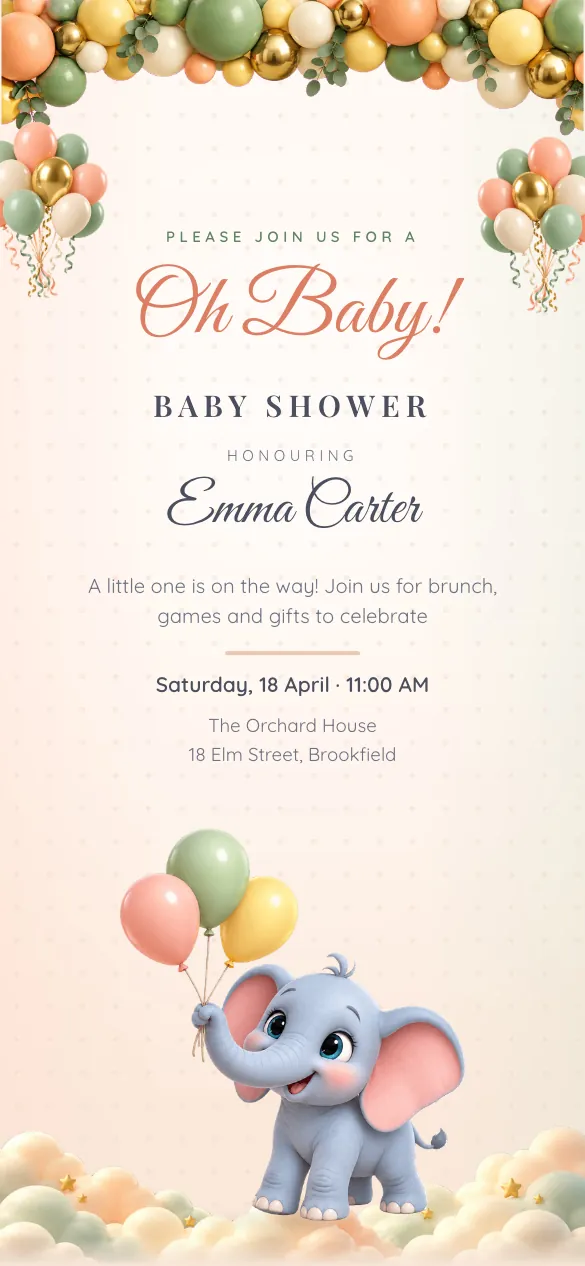 Oh Baby! Baby shower invitation design