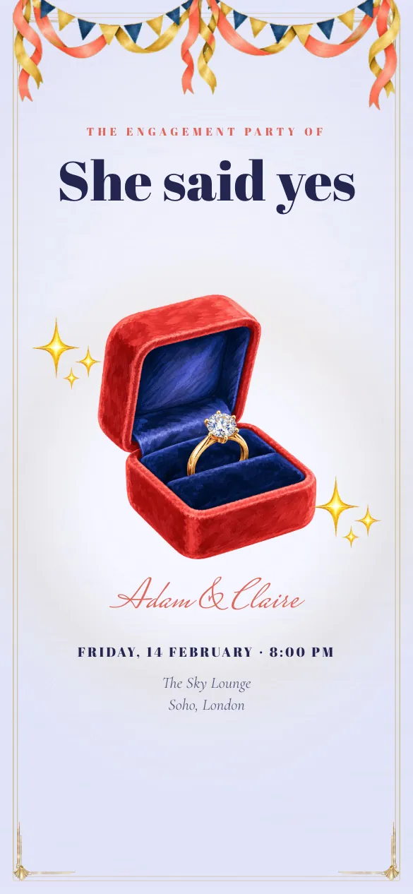 Ring Box Engagement invitation design