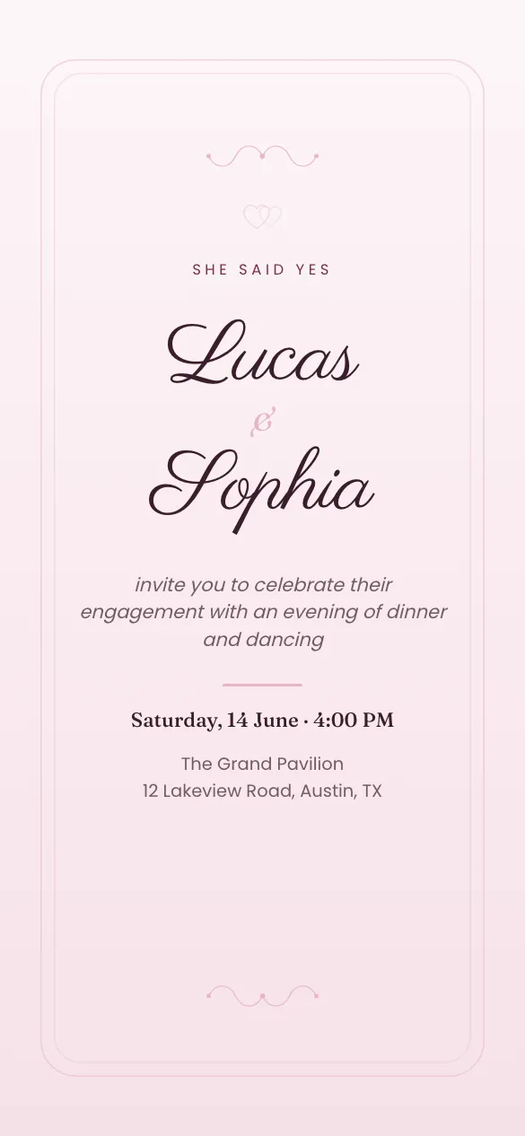 Rose Engagement Engagement invitation design