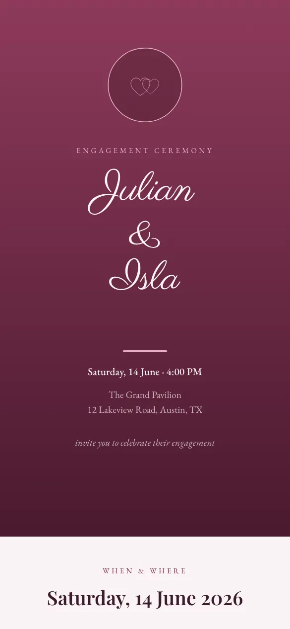Simple Engagement Engagement invitation design