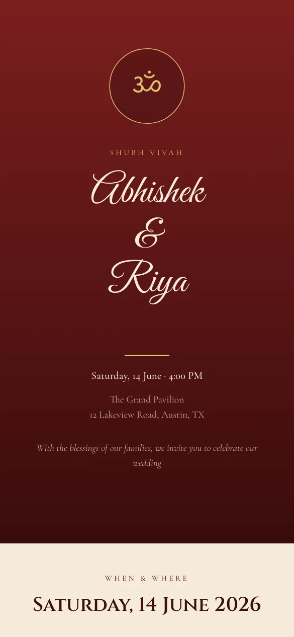 Simple Indian Wedding Indian wedding invitation design