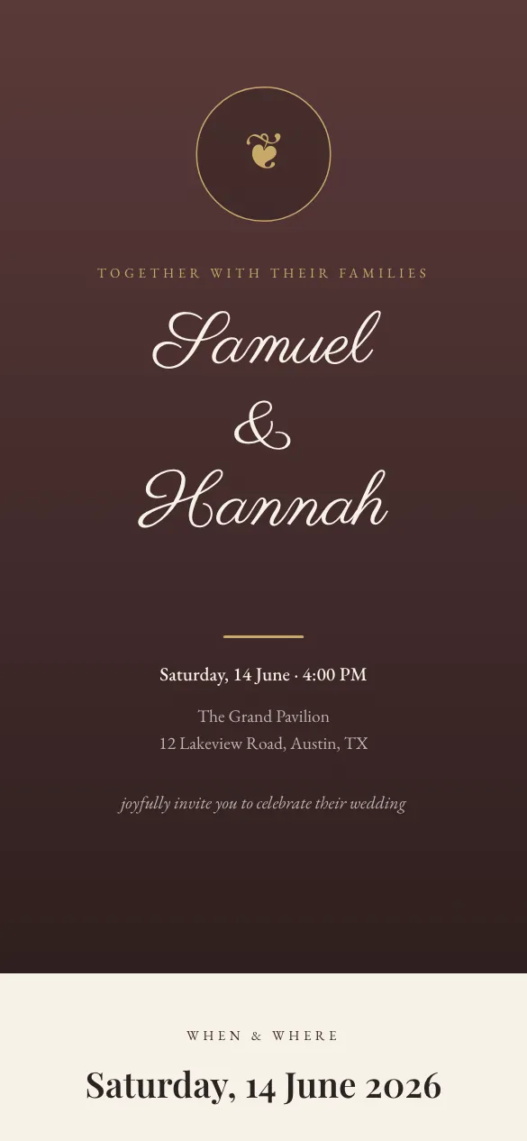 Simple Wedding Simple starter invitation design