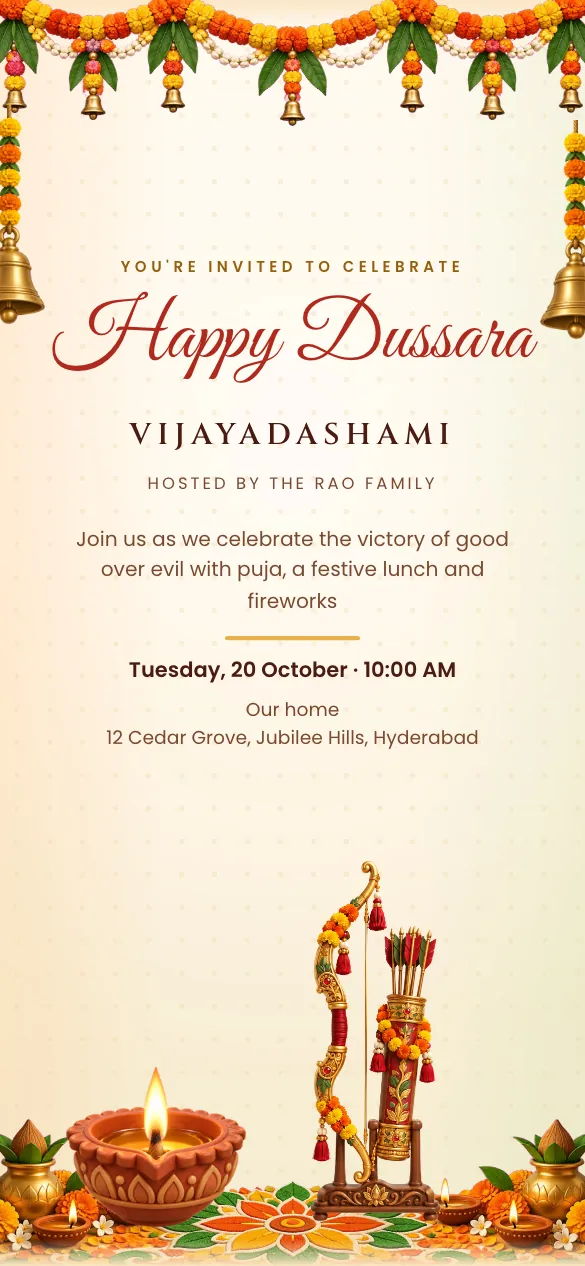 Vijayadashami Dussara invitation design